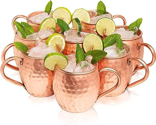 Kitchen Science Moscow Mule Lot de 12 tasses en cuivre martelé 532 ml
