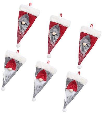 BESTonZON 6stücke Titel Teiliges Weihnachtsset Für Besteck Mit Faceless Design Non-woven Tischdekoration Für Festliche Anlässe Für Weihnachtsfeiern Und Festliche Dinner