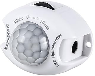 DC 5V 24V 3A PIR Sensor de movimiento, interruptor de inducción de luz LED Tira de LED Interruptor automático PIR Detector de movimiento infrarrojo