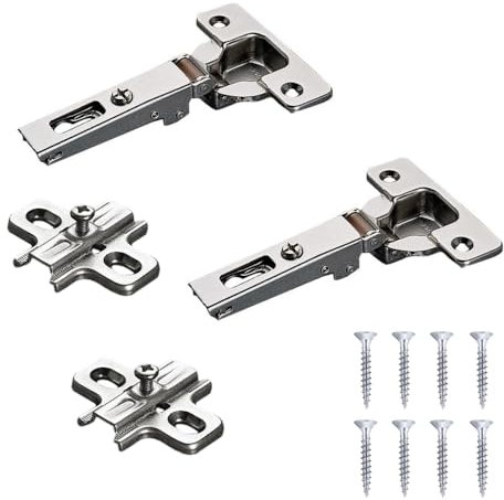 Kit 2 Cerniere SALICE Collo 0 (94° a Scatto) Ø 35 MM con 2 Basi H0 e 8 Viti - bundle cerniera collo dritto con base basetta per ante cucina anta sportello mobili a scomparsa - ZCY1