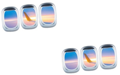 Abaodam 2stücke Wandtattoo Für Kinderzimmer Selbstklebendes Abnehmbares Fensterdekor Mit Flugzeug Und Landschaftsmotiv Für Kreative Raumgestaltung