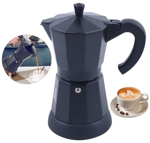 SAUADY Caffettiera espresso in acciaio inox 6 tazze caffettiera espresso espresso moka maker moka caffè italiano 300 ml macchina da caffè elettrica