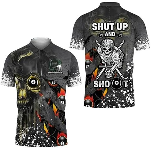 Herren Poloshirt Billard 3D-gedrucktes T-Shirt Sommer Casual Kurzarm Revers Ausschnitt Oversize Tops Button Down Golf Tops