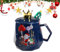 Taza de café de Navidad de 500 ml, tazas de té de Navidad de cerámica con tapa, cuchara y caja de regalo, lindas tazas de Navidad, taza de coco caliente, taza de café de invierno, tazas novedosas de