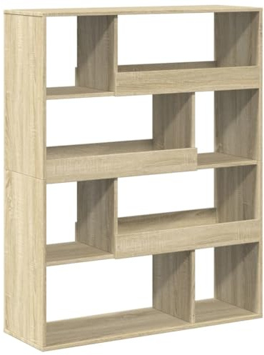 vidaXL Raumteiler, Raumtrenner mit 8 Fächern, Bücherregal für Wohnzimmer Büro, Wandregal Standregal Aktenregal, Sonoma-Eiche Holzwerkstoff