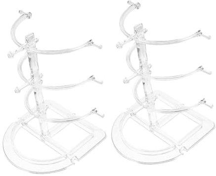 RORPOIR 2stücke Abnehmbarer Mehrfacher Brillenständer Transparent Mit Stabiler Kunststoff-organizer Für Sonnenbrillen Und Lesebrillen Platzsparend Für Ladentheke Und Zuhause