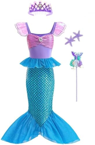 Lito Angels Vestito Costume da per Bambina Corona, Viola Blue, 4-5 Anni 110