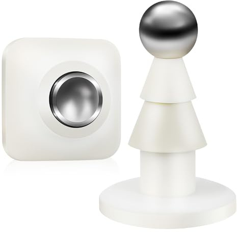jojofuny Magnetischer TüRstopper Weiß Selbstklebend Ohne Bohren TüRhalter FüR TüRunterseite Und Boden Schutz Vor TüRknall Und BeschäDigungen
