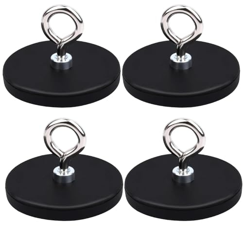 Raheem Neodym Magnete Gummiert Ø 43MM mit M6 Außengewinde, Magnete mit Loch