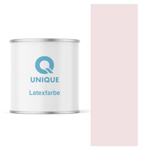 Q UNIQUE Latexfarbe 2L (ca.14m2) Weiß-Rosa Innenfarbe Wandfarbe Deckenfarbe Klasse 3 Mattfarbe Scheuerfest Hohe Deckkraft