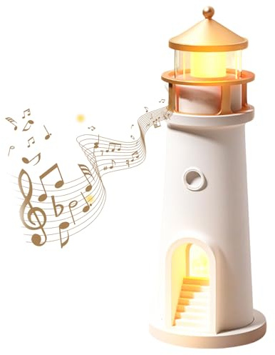 FOGARI Leuchtturm Deko - LED Projektion Mit Fernbedienung Und Bluetooth, Mondprojektion Leuchtturm Lampe,Leuchtfeuer Geschenk Für Schlafzimmer, Wohnzimmer, Weihnachten, Geburtstag