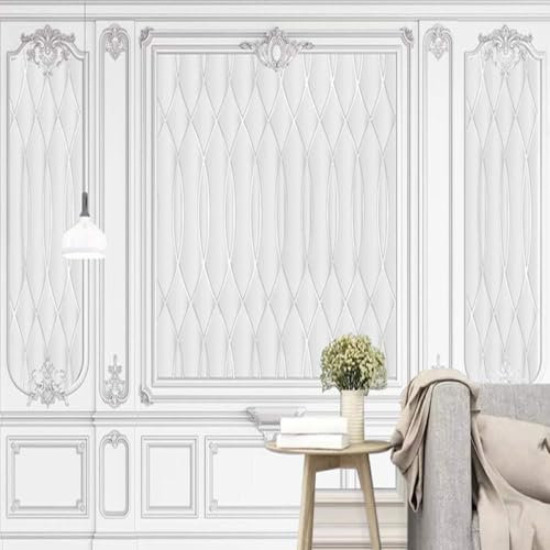 XLMING Línea De Escayola Blanca Geométrica 3D 3D Papel Pintado Pared Decorativo Estudio Comedor Vinilos Dormitorio Sofás TV Cocina-150cm×105cm