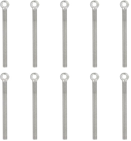 PATIKIL 10 Pc M5x63mm Bulloni Ad Occhio Con Spalla Per Sollevamento Argento