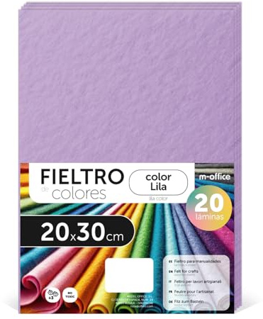 m-office Bastelfilz für DIY-Projekte, Filzplatten in bunten Farben, Weich und Flexibel, Material für Nähen und Patchwork Stoffe, Ideal Handarbeiten, Deko Kunsthandwerk, 40x60cm, (Fuchsia, 5 Stk)