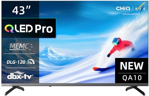 Google QLED 4K UHD CHiQ 43QA10 43 Smart TV (109 cm) | HDR10, VRR och ALLM | Ultratunn metalldesign utan ram | Dolby Audio | Ny modell 2025