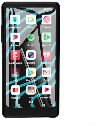 Lecteurs MP3 64 Go avec écran tactile de 5 pouces, lecteur MP3 BTV 5.0 pour Android 13, musique portable