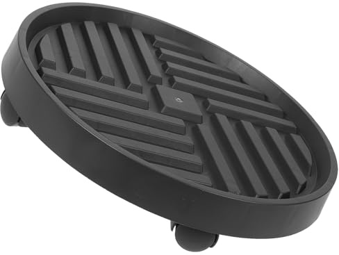 FOMIYES Base Mobile per Vasi di Fiori con Ruote Rotanti, Vassoio Rotondo in Plastica Spesso per Piante da Interno ed Esterno, Supporto con Sottovaso Antitrabocco per Giardino e Balcone