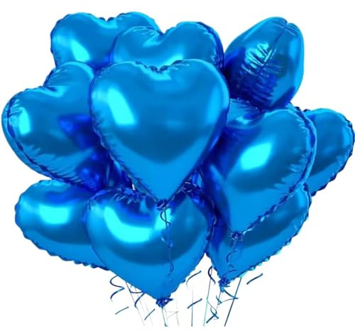 LOAFTWICRE Globo 5/10 Uds. Globos de papel aluminio con forma corazón amor rosa 18 pulgadas decoración boda fiesta cumpleaños la habitación del hogar bolas DIY(10pcs,Color5)