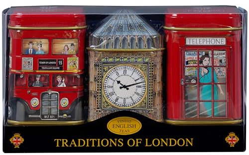 New English Teas Traditions of London Mini Tin Triple Pack Loose Tea 65 g