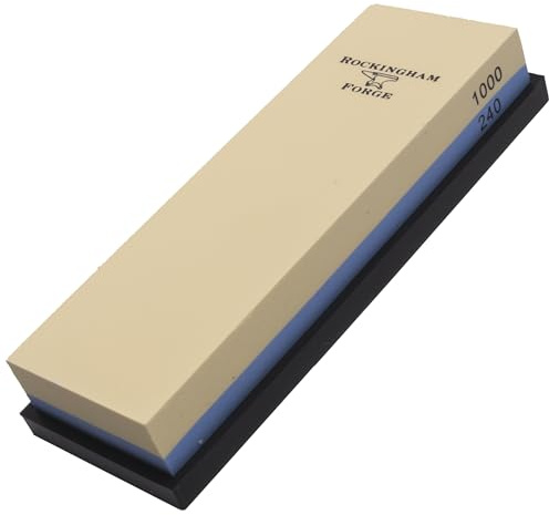 Rockingham Forge SUPERSHARP PRO Combination Whetstone 2-in-1 Coarse/Medium 240/1000 Grit - Professional Knife Sharpening Two Stones in One with Non-Slip Base - Knife Sharpener for Kitchen Knives