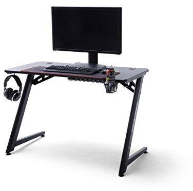 Robas Lund Gaming Tisch DX Racer 5 Gaming Desk Schwarz Carbonlook, BxHxT 111x75x60 cm