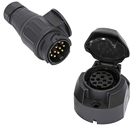 TAEUYYM Prise 13 Broches Étanche 12V pour Remorque - Compatible Camion, RV, Voiture et Caravane