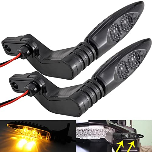 NATGIC 1 Paar Motorrad Heckblinker Bernstein, Motorrad Heckblinker Blinker für B-MW F650GS F700GS F800G F800R F800S F800ST HP2 Sport K1200R K1300R R1200GS R1200R - Getönte Gläser