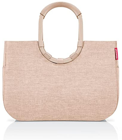 reisenthel loopshopper L Stabile Tasche mit praktischen Fächern aus recycelten PET-Flaschen Charmantes und wasserabweisendes Design, Farbe:twist coffee