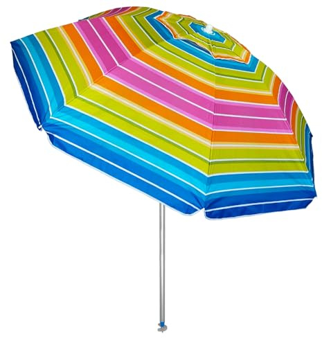 Pincho Großer Strandschirm, 200 cm, winddicht bis 35 km/h, Aluminium, 8 + 8 Fiberglasstangen, Gewicht 1,6 kg, Farbton4, Grande, Modern