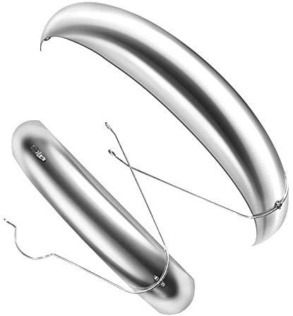 Fit for Schnee Fahrrad Machtguard 26 * 4.0 Fahrräder Zubehör Fat Fahrrad Fender Vorderseite/Heckvolle Umkreisungsflügel Fit for Fahrräder Bicicleta Practical (Color : Silver)