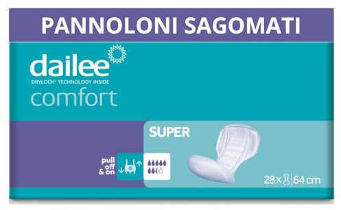 Dailee Comfort Super - 112x Pannoloni Sagomati per Anziani - Pannolone Rettangolare, Assorbente Incontinenza 7,5 Gocce - Comodi, Protettivi e Delicati