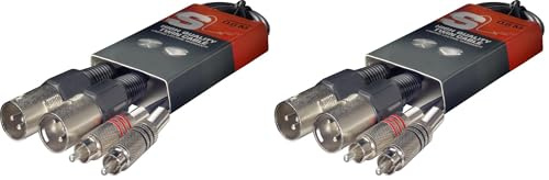 Stagg STC060CMXM Twin-Kabel (60 cm, Cinch-Stecker-auf-XLR-Stecker) (Packung mit 2)