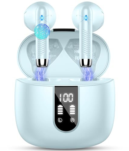 Wireless Earbuds, Bluetooth 5.4 Headphones NEW Wireless Headphones with 4 ENC Mic, 56H Bluetooth Earphones in Ear Noise Cancelling Deep Bass, Mini Ear Buds Bluetooth Earbuds IP7 Waterproof LED Display