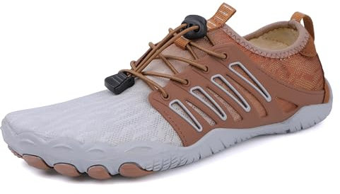 Teechodina Unisex tåskor, vattenskor, strandskor, barfotaskor, barfotaskor, barfotaskor, herr, dam, spårlöparskor, vattenskor, simskor, surfskor, Ad Grå, 41 EU