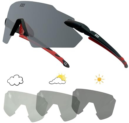 Eaglens.54 Lunettes de soleil de sport polarisées et photochromiques pour vélo, VTT, pêche, UV400, ultra légères, unisexes, pour le golf