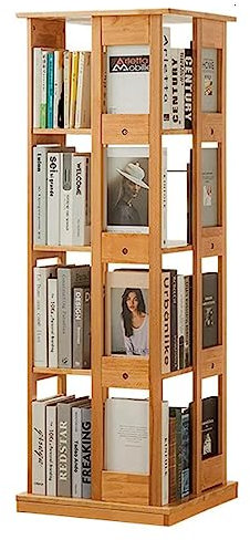 YTGHBIML Bücherturm Freistehend Drehbares Bücherregal aus Holz, 360° rollendes Bücherregal, offenes stehendes Bücherregal, 2/4/5-stufiges Bücherregal, Organizer, Bücherregal perfekte Darstellung