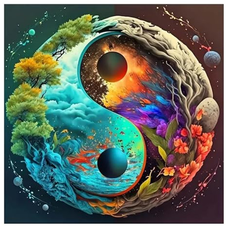 Yin och Yang Måla efter siffror vuxen färg av siffror vuxen gör-det-själv handmålad oljemålning för hem dekoration gåva 40 x 40 cm
