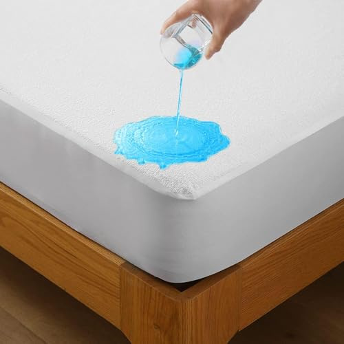 Coprimaterasso Impermeabile, Cotone Top Proteggi Materasso, Angoli Super Elastici Fino a, Traspirante, Anti-acaro, Antibatterico LOVERLY GRAZIOS (BIANCO, 1 PIAZZA 90X200X25)