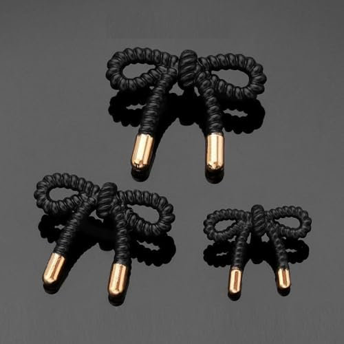 10 Stück Metallknöpfe mit Schleife und Schaft, modische dekorative Knöpfe zum Nähen, für Strickjacken, Mäntel, Kleidung, Bastelprojekte, Schwarz, 23 mm x 18 mm-Schwarz-23 mm x 18 mm