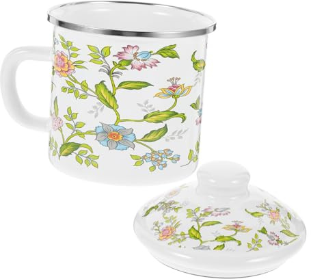 Cabilock Enamel Tee Becher Mit Henkel Robuster Emaille Trinkbecher Für Zuhause Und Büro Hitzebeständig Stilvoll Leicht Und Vielseitig Für Kaffee Tee Und Wasser Geeignet
