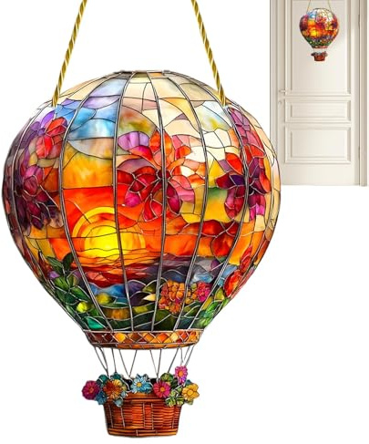 Generic Heißluftballon-Sonnenfänger - Acryl - Vibrant, Colorful - Festlichkeit - Hängend