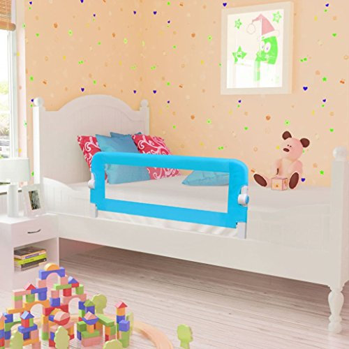 ShGaxin Sicherheitsgeländer für Bett, Bettgitter, Bettgitter, ausziehbar, Geländer für Sofa, Blau, 102 x 42 cm