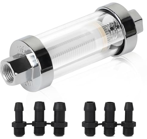 DBREAKS Universal Inline Kraftstofffilter, Benzinfilter, Glas Vergaser, 3/8 Zoll, 1/4 Zoll, 5/16 Zoll Kraftstofffilter, Benzin Dieselmotor Inline Filter, Motorrad Benzinöl