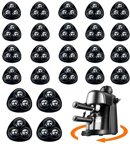 TREABEAR 24PCS Roulettes pour Meubles Noir, Mini Roulettes Auto Adhésives, Roulette a Bille pour Meuble Avec 3 Petites Billes d'Acier, Roulettes Autoadhésives Convient Aux Petits Appareils Mobiles