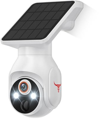 Orbitell Caméra de sécurité extérieure à énergie solaire, WiFi 1080p, audio bidirectionnel, vision nocturne, contrôle par application, résistant aux intempéries, IP65, stockage dans le cloud