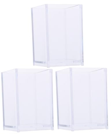 Cabilock 1set Acrylic Cylindrical Storage Tubes Transparent Desktop Storage Buckets for Organizing Cosmetic Brushes Pens and Items Lightweight and Easy to Clean 3pcs