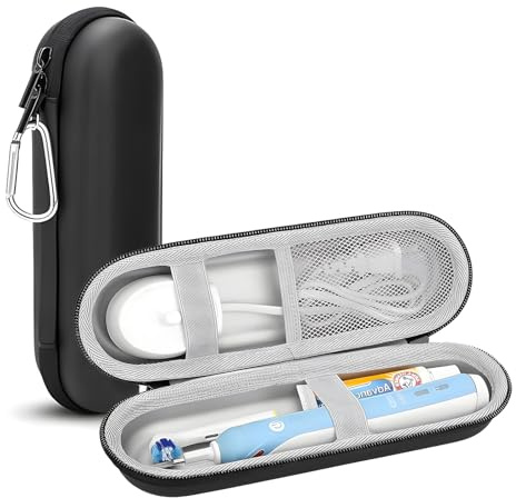 huoflame Zahnbürstenetui Elektrisch Kompatibel mit Philips Sonicare HX6730/02 – Schützendes Eva Reiseetui für 1 Zahnbürste, Netztasche für Zubehör – Ideal für Reisen & Geschäftsreisen (Schwarz)