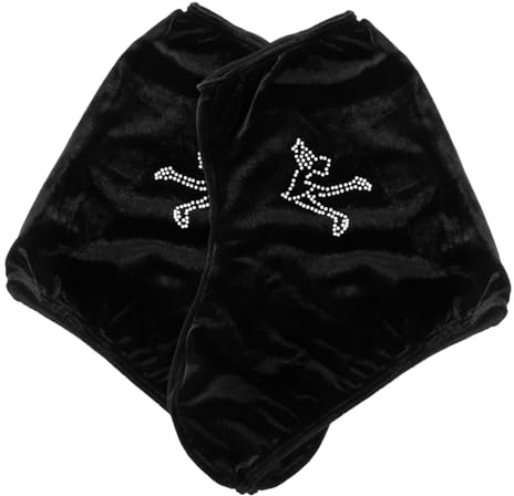 JUMPLAWN Elastische Schlittschuhüberzüge Einfache Form aus Polyester in Schwarz Bequem und Kratzfest für Outdoor Eislaufschuhe für Skating Liebhaber