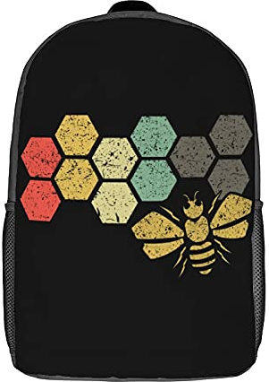 Portable Daypack Apiculteur Rétro Abeille Cartable Scolaire Polyester Sacs De Voyage pour Voyage, Scolaires, Loisir, 42X32X14Cm