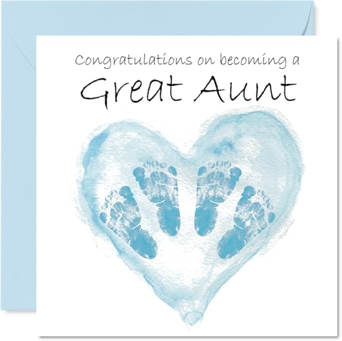 Glückwunschkarte zur Geburt für große Tante – Zwillinge Congrats Becoming – Well Done Glückwunschkarte für neue große Tante, 145 mm